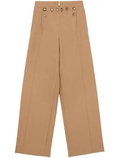 Twill high waist front button detail sailor wide pants 270765 - BURBERRY - BALAAN 1