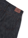 Bermuda Belted Satin Raw Denim Shorts Indigo - WEST GRAND BOULEVARD - BALAAN 5