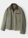 VTG Washed Work Jacket Khaki - INDUST - BALAAN 7