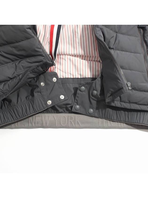 Poly Twill Down Filled 4-Bar Ski Padding Grey - THOM BROWNE - BALAAN 6