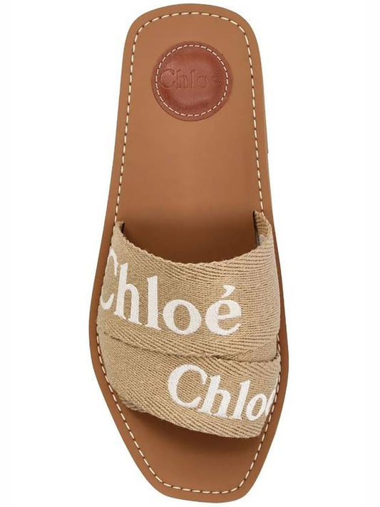 Woody Logo Canvas Strap Flat Mule Beige - CHLOE - BALAAN 2