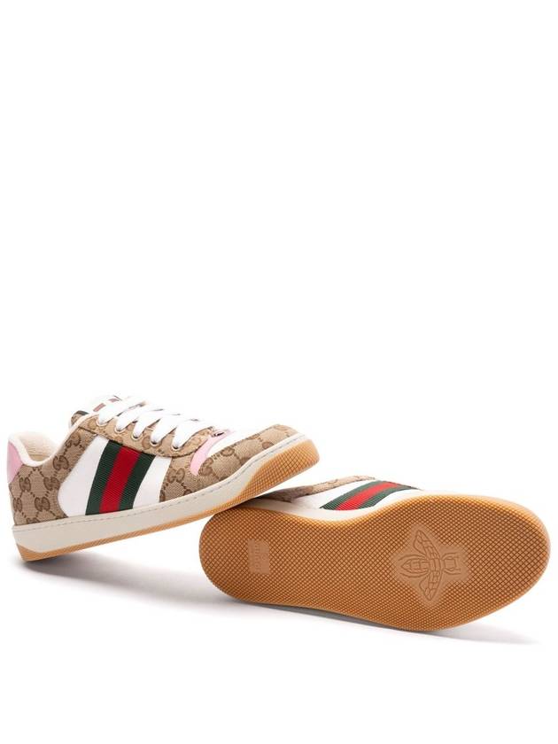 Screener Low Top Sneakers Beige Dark Brown - GUCCI - BALAAN 6