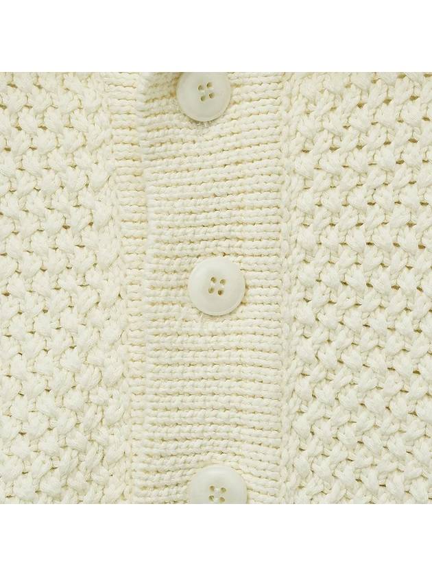 Overfit Heavy Knit Polo Shirt Ivory - NOIRER - BALAAN 7