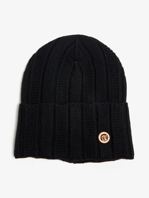 Medusa Chunky Rib Knit Beanie Black - VERSACE - BALAAN 2