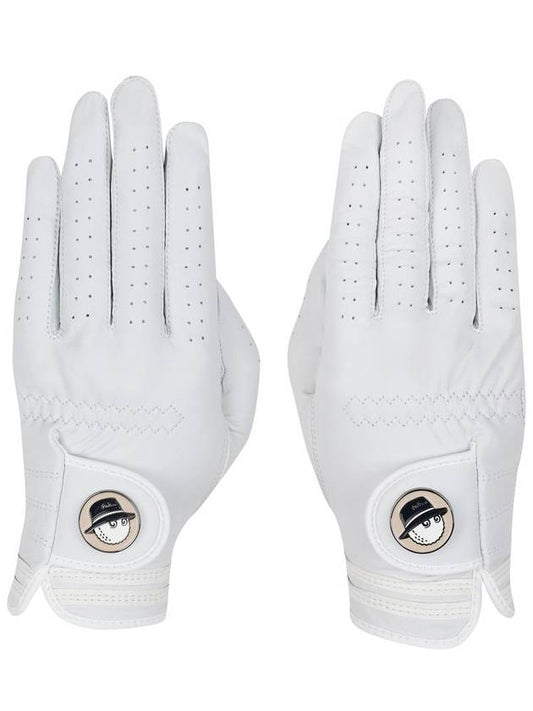 Bucket Women s Two Handed Gloves WHITE WOMAN - MALBON GOLF - BALAAN 1