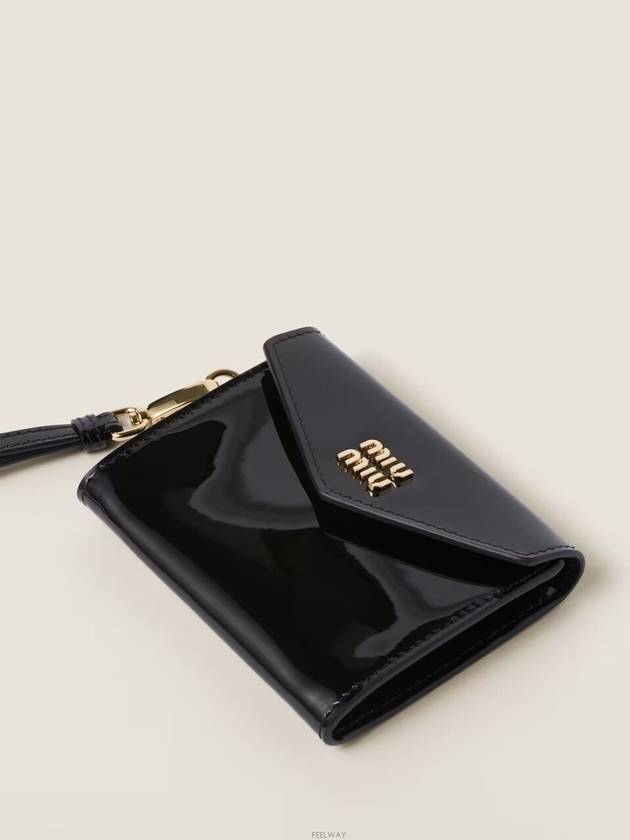 Patent Leather Card Wallet Black - MIU MIU - BALAAN 2