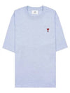 Small Heart Logo Boxy Fit Short Sleeve T-Shirt Light Blue - AMI - BALAAN 2