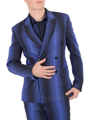 Men s Jacket Moschino Double Breasted Stripe Blazer Brand Size 46 US 36 - MOSCHINO - BALAAN 1