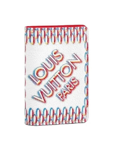 Pocket Organizer Damier Spray Leather Card Wallet White - LOUIS VUITTON - BALAAN 1