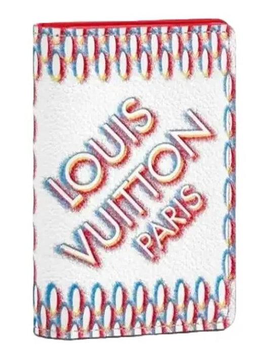 Pocket Organizer Damier Spray Leather Card Wallet - LOUIS VUITTON - BALAAN.
