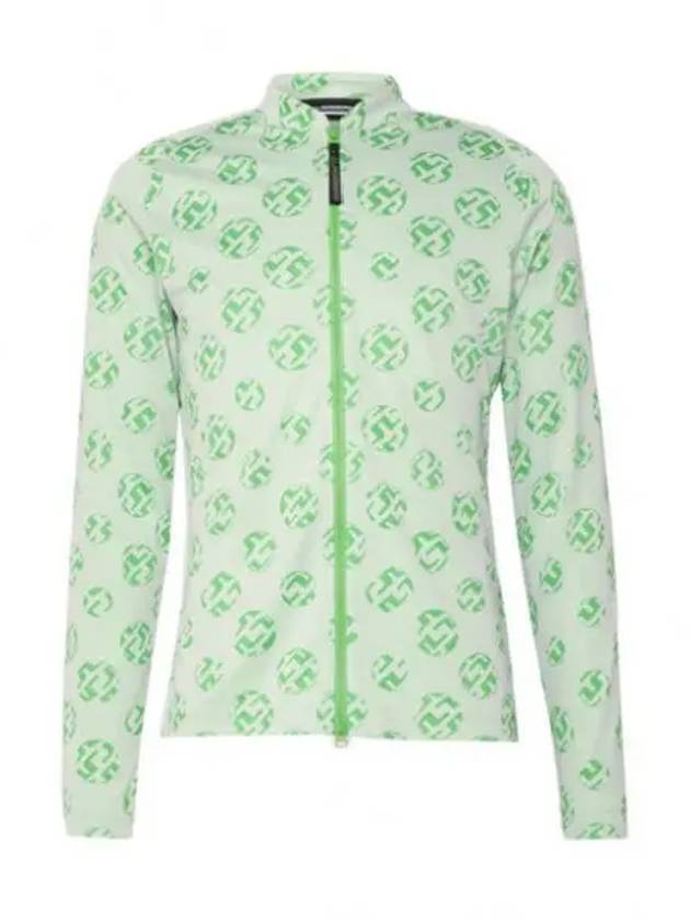 Patric Sphere Dot Jacquard Mid Layer Zip-Up Jacket Green White - J.LINDEBERG - BALAAN 2