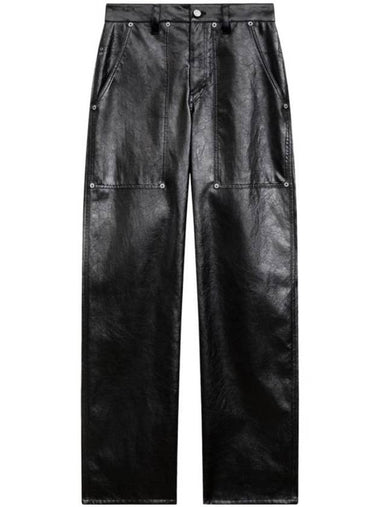 Ariete leather straight pants black - ISABEL MARANT ETOILE - BALAAN 1