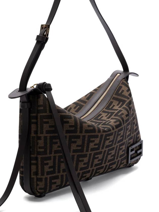 FF Jacquard Shoulder Bag Brown - FENDI - BALAAN 4