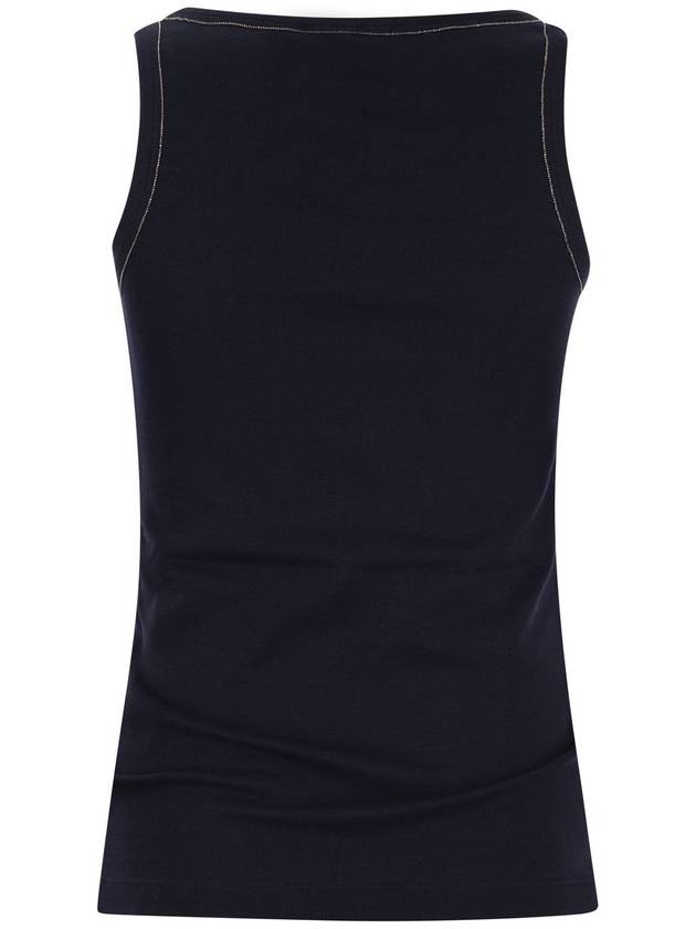 Ribbed Cotton Sleeveless Navy - FABIANA FILIPPI - BALAAN 3