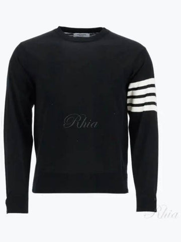 Men s MKA002D Y1014 4 Bar Relaxation Wool Knitwear Knit - THOM BROWNE - BALAAN 1