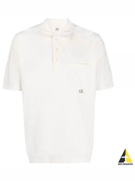 1020 Jersey Small Logo Pocket Short Sleeve Polo Shirt White - CP COMPANY - BALAAN 2