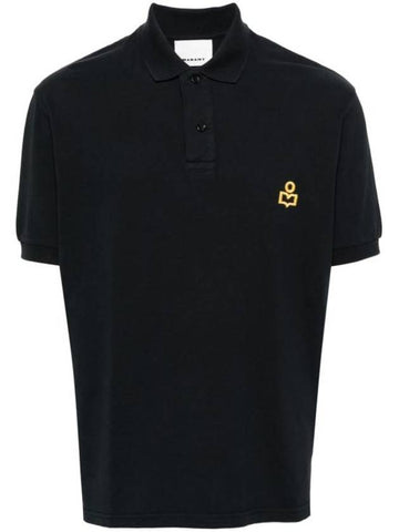 Afko Logo Cotton Polo Shirt Black - ISABEL MARANT - BALAAN 1