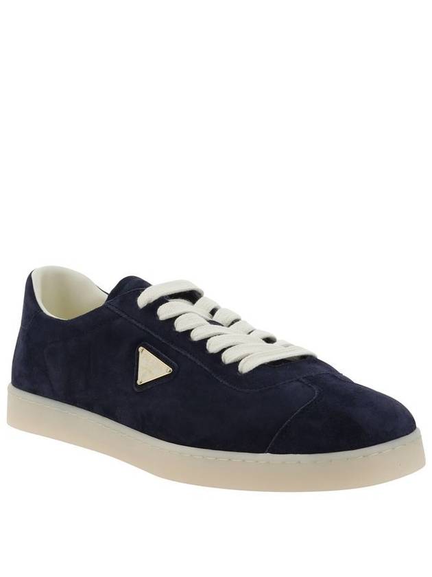 Lane Suede Low Top Sneakers Navy - PRADA - BALAAN 3