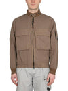 Flat Nylon Zip-Up Jacket Brown - CP COMPANY - BALAAN 2