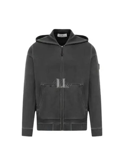 Logo Patch Zip-Up Hoodie Dark Grey - STONE ISLAND - BALAAN 2