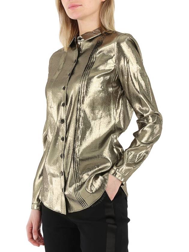 Burberry Ladies Pintuck Detail Silk Shirt, Brand Size 12 (US Size 10) - BURBERRY - BALAAN 3