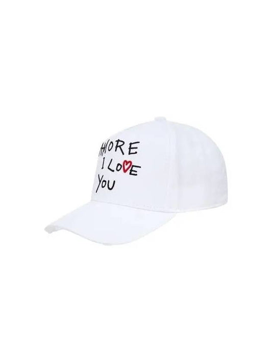 Heart lettering embroidery baseball cap white 270412 - DSQUARED2 - BALAAN 1