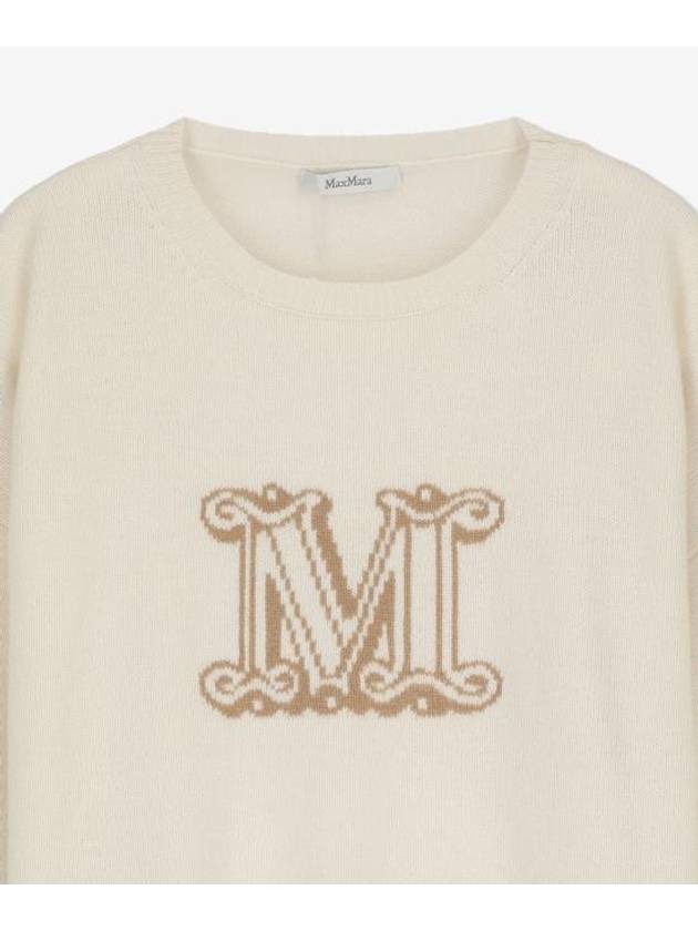 Edo Monogram Cashmere Knit Top Ivory - MAX MARA - BALAAN 4