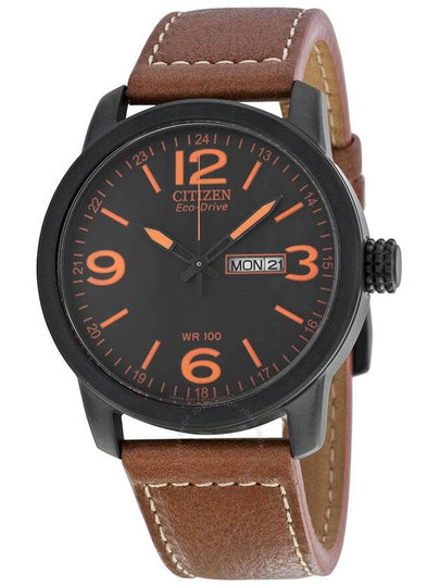 Citizen Eco Drive Black Dial Brown Leather Men's Watch BM8475-26E - CITIZEN - BALAAN 2