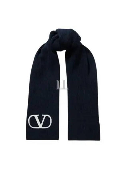 Virgin Wool Muffler Navy - VALENTINO - BALAAN 2