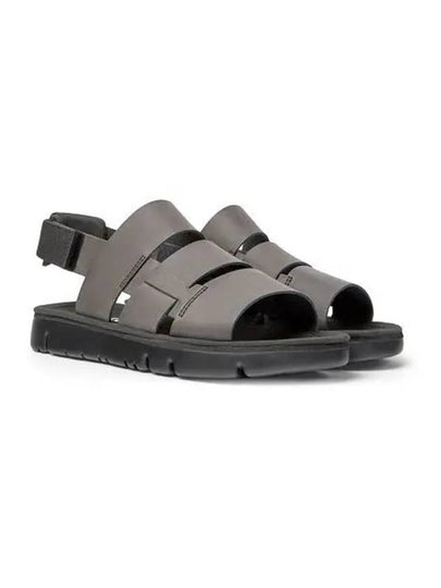 Oruga Leather Textile Sandals Brown - CAMPER - BALAAN 2