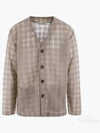 Men's Check Relaxed Fit Cardigan Gray - OUR LEGACY - BALAAN 2