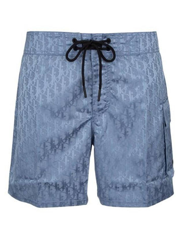 Oblique Parley Swim Shorts Blue - DIOR - BALAAN 1