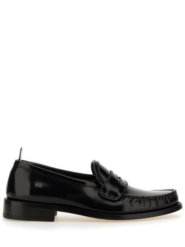 Pleated Leather Penny Loafers Black - THOM BROWNE - BALAAN 2