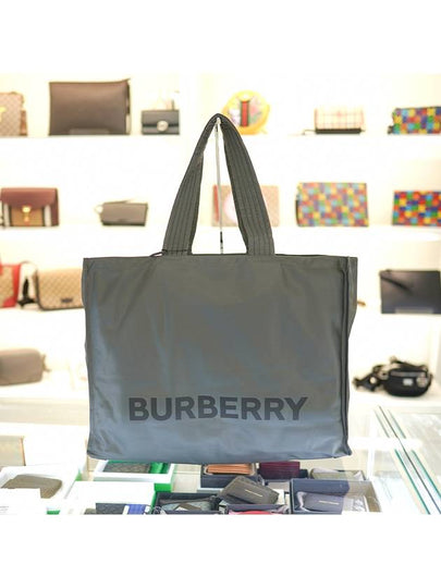 Logo Print Nylon Tote Bag Grey - BURBERRY - BALAAN 2