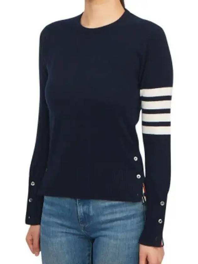 Women's 4 Bar Classic Cashmere Pullover Knit Top Navy - THOM BROWNE - BALAAN 2