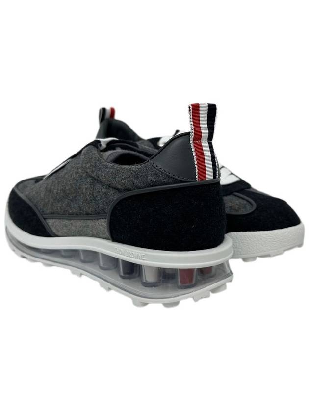 Flannel Clear Sole Low Top Sneakers Grey - THOM BROWNE - BALAAN 4