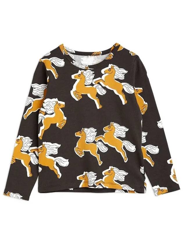 Kids Horse Pattern T Shirt Black 22720126 99 - MINI RODINI - BALAAN 1