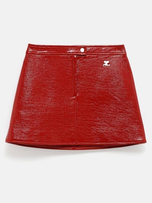 Women s Vinyl Mini A Line Skirt Red - COURREGES - BALAAN 2