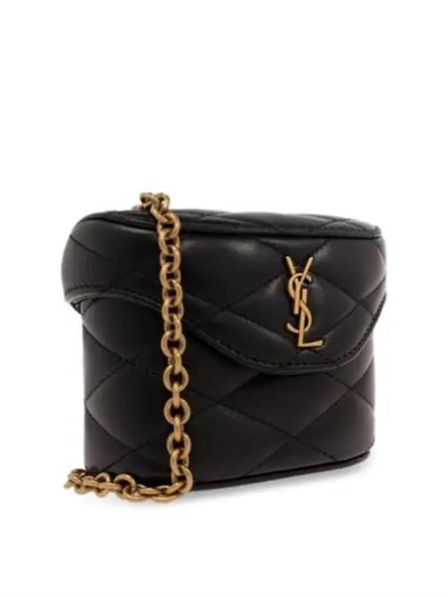 YSL Micro Box Chain Leather Mini Bag Black - SAINT LAURENT - BALAAN 5