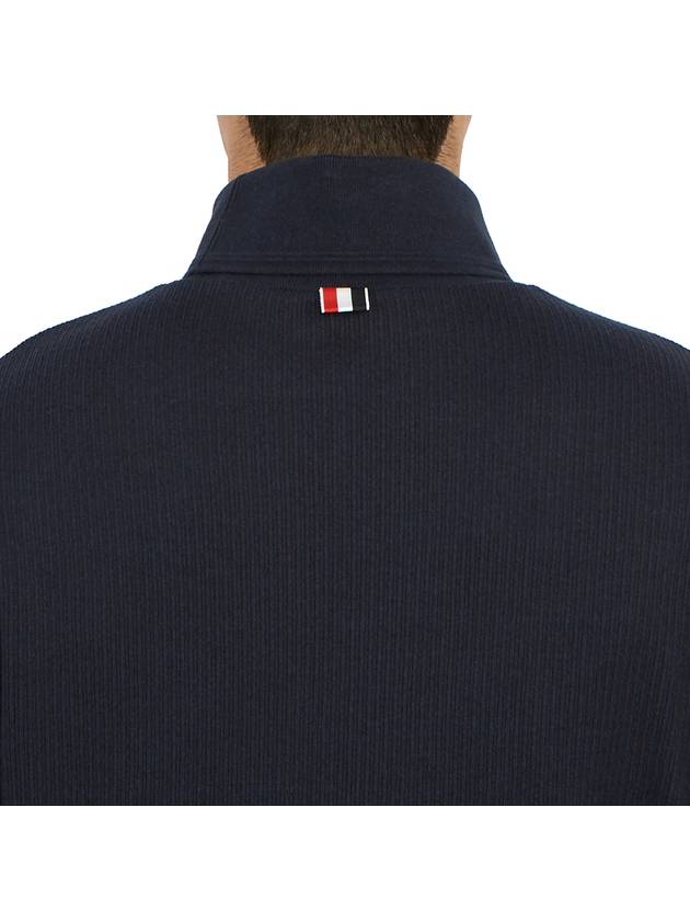 Thermal Rib Ottoman Stripe Turtleneck Navy - THOM BROWNE - BALAAN 8