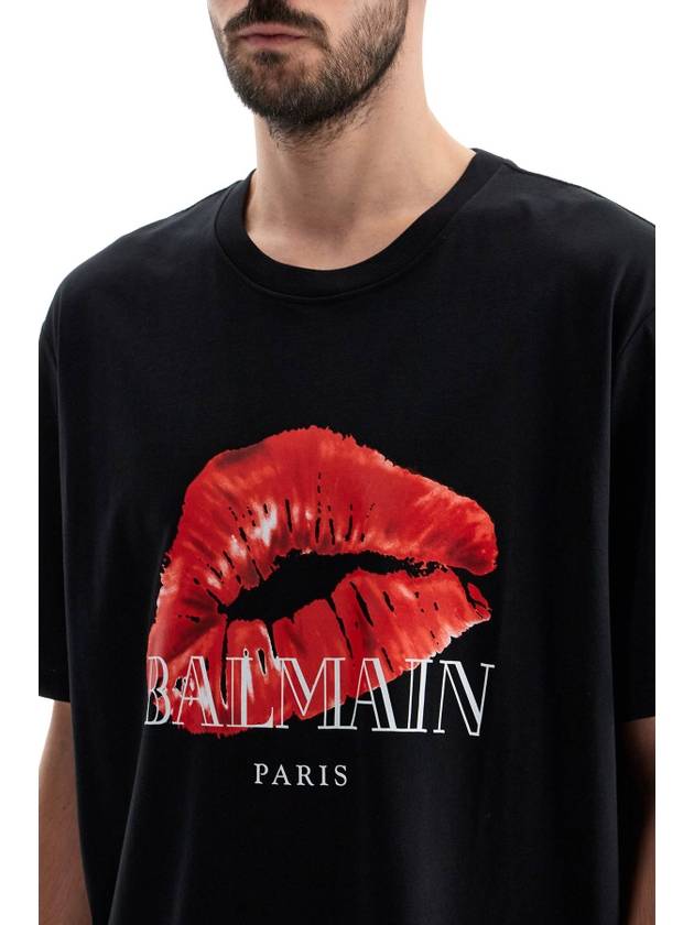 kiss print t-shirt - BALMAIN - BALAAN 4