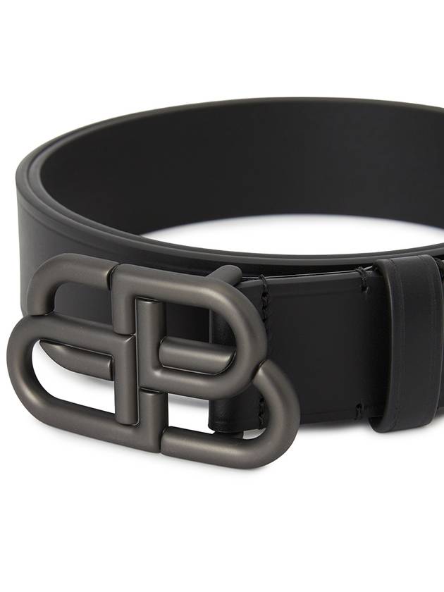 Buckle Logo Leather Belt Black - BALENCIAGA - BALAAN 6