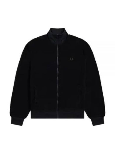 Fred Perry Fleece Track Jacket Black J4545 - FRED PERRY - BALAAN 1