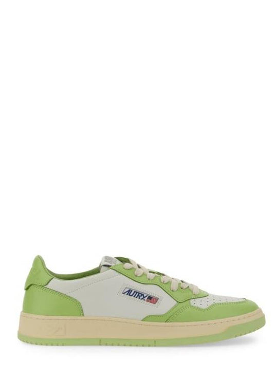 Men's Medalist Low Leather Sneakers Green - AUTRY - BALAAN 1