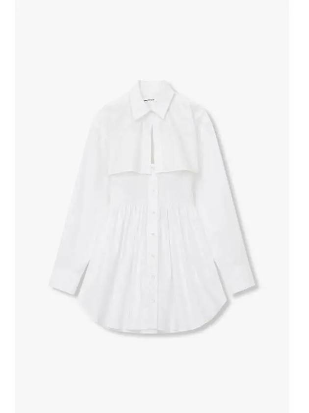 Smoked cotton shirt dress white - ALEXANDER WANG - BALAAN 1