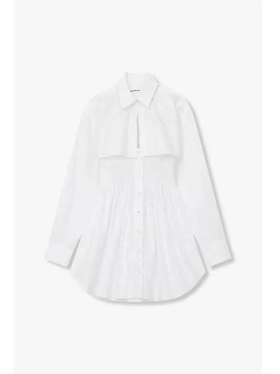 Smoked cotton shirt dress white - ALEXANDER WANG - BALAAN 1