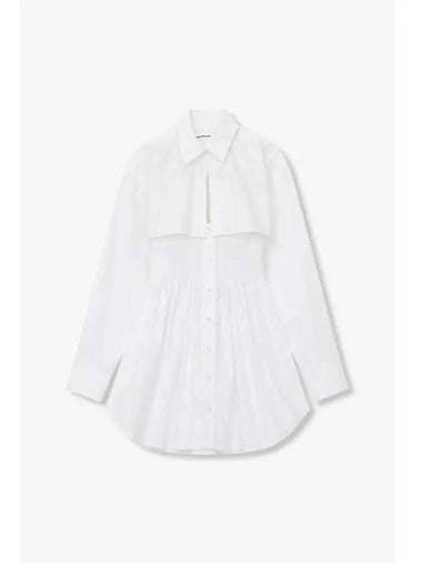 Smoked cotton shirt dress white - ALEXANDER WANG - BALAAN 1