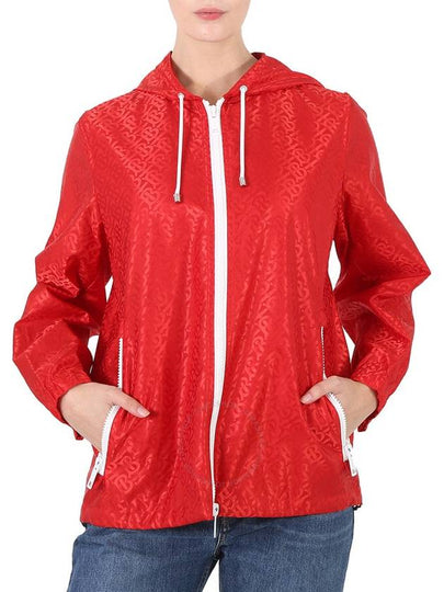 Women's Everton Pattern Hooded Jacket Red - BURBERRY - BALAAN 2