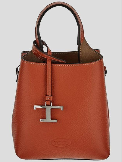 Micro Leather Mini Tote Bag Orange - TOD'S - BALAAN 2