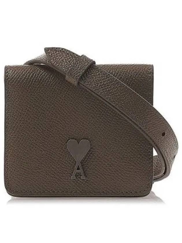 De Coeur Strap Card Holder Taupe USL101AL0036281 1012372 - AMI - BALAAN 1